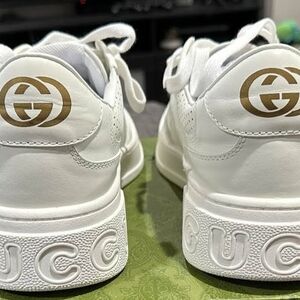 Gucci White and Gold Men's Sneakers